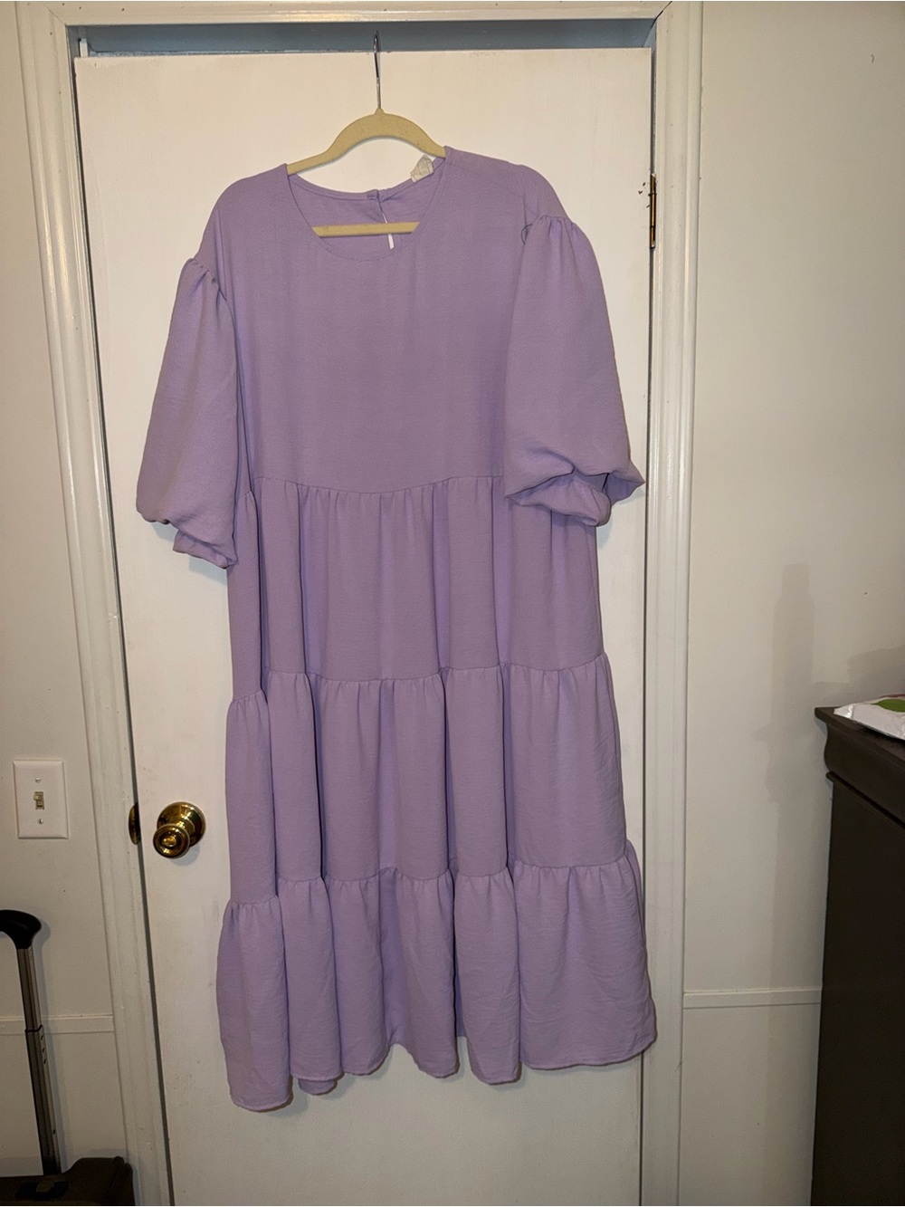 Women’s Tiered Puff-Sleeve Dress - Lavender